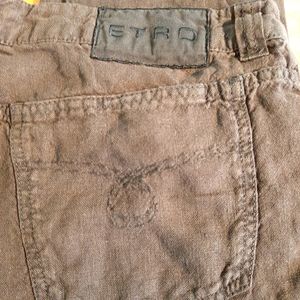 Etro Mens Brown Linen Jean - 36